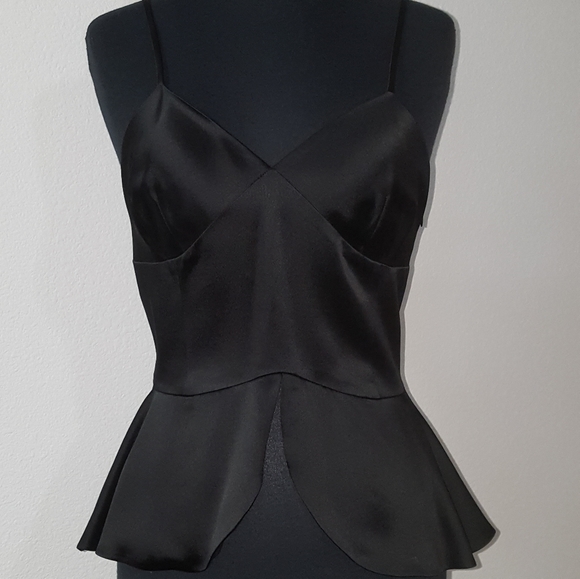 Sexy Satin~Italian Designer Moschino Satin Peplum Cami Top - Picture 2 of 16